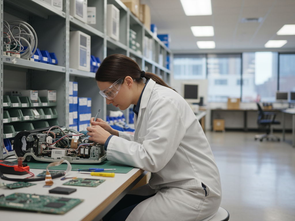 proceso de reparación de equipos médicos